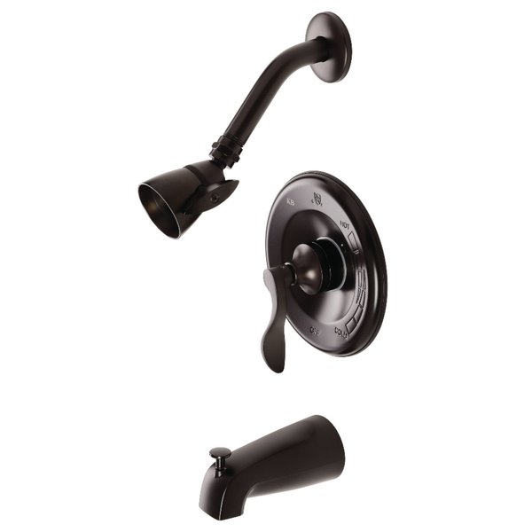 Kingston Brass Tub and Shower Faucet, Oil Rubbed Bronze, Wall Mount KB8635DFL